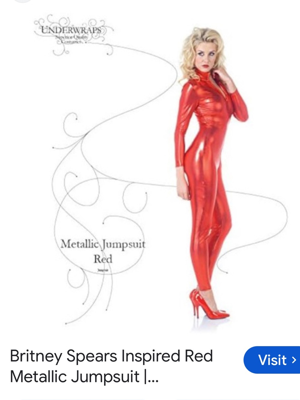 #3026**Metallic Red Full-Body Jumpsuit